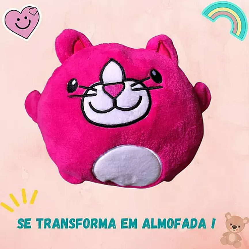 Bola Pelucia Rosa Gatinho